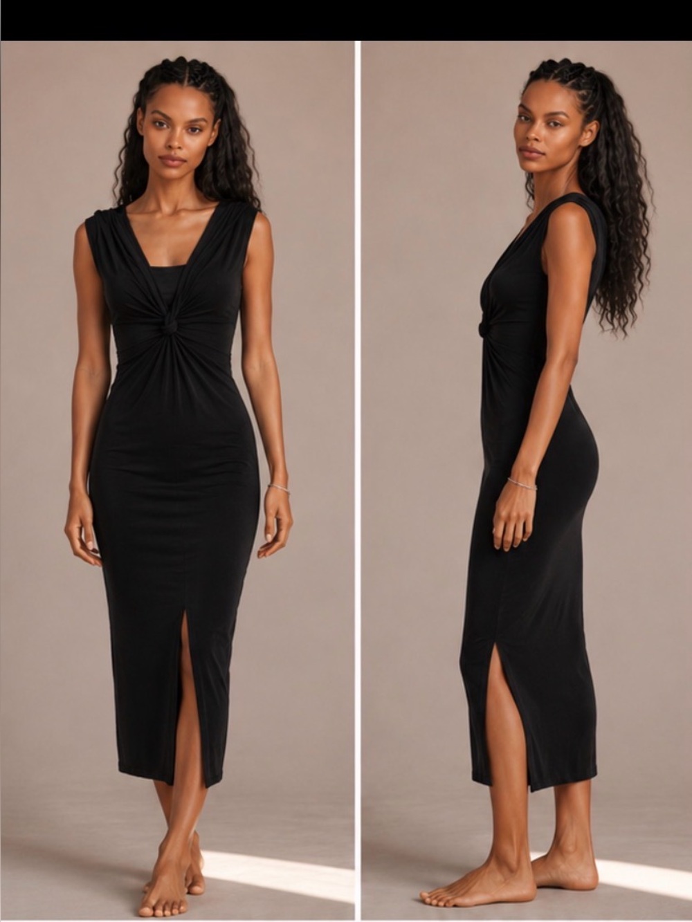 Anthropologie sleeveless midi knot dress - Picture 1 of 7